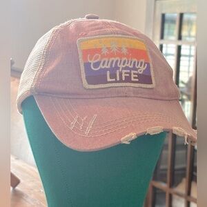 Katydid Trucker Cap. Camping Life. Women’s OS. Mauve | Classic | Distressed EUC